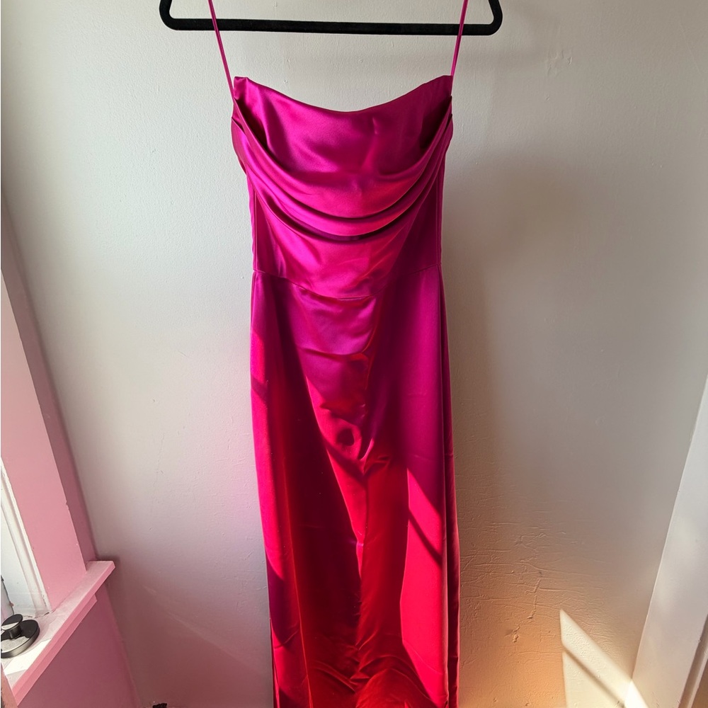 Fuschia Structured Floor-Length Gown